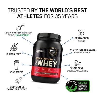 Optimum Nutrition (ON) Gold Standard 100% Whey - 907g - Image 3