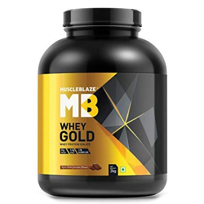 MuscleBlaze Whey Gold 100% Whey Protein Isolate (Chocolate, 4.4lb/2kg)