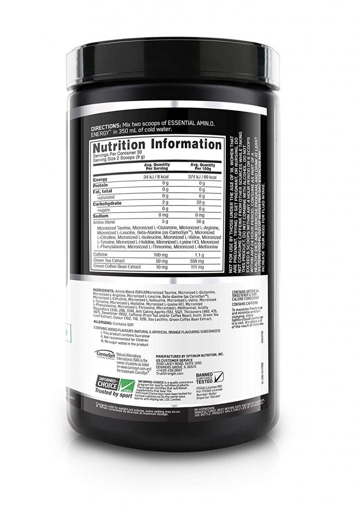 NUTRIARA On (Optimum Nutrition) Amino Energy 30 Serving