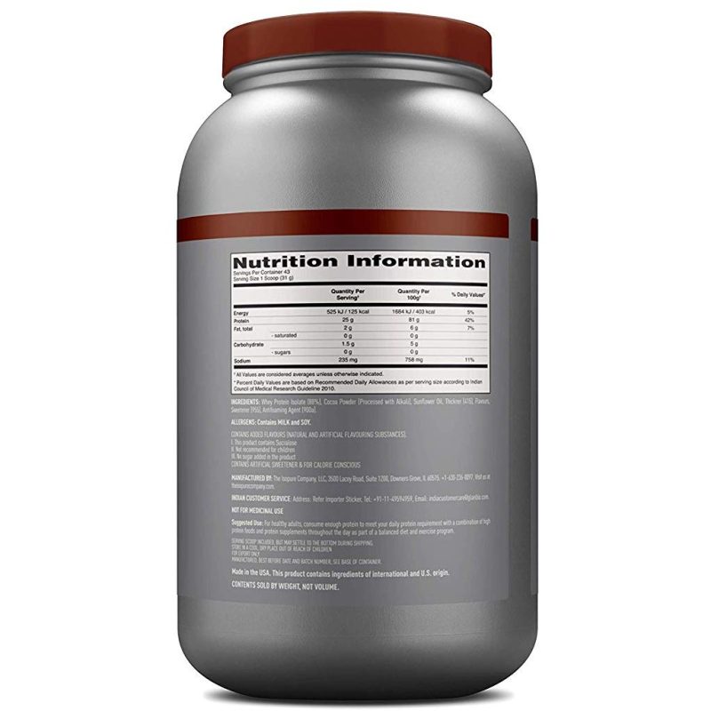 nutriara Isopure Low Carb 100% Whey Protein Isolate Powder